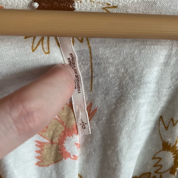 Free People Floral Drapey Tank with Lace and Back Slit - Picture 6 of 8